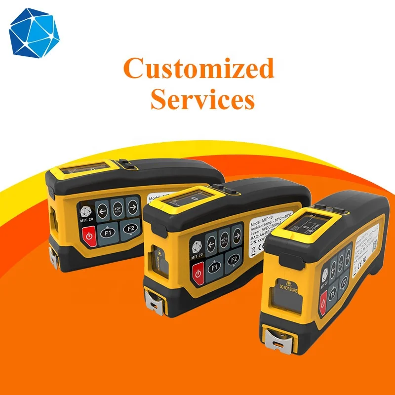 Handheld Intelligente Lengte En Volume Digitale Elektrische Tape Roll Met Laser Meten En BLE4.2 Barcode Scanner