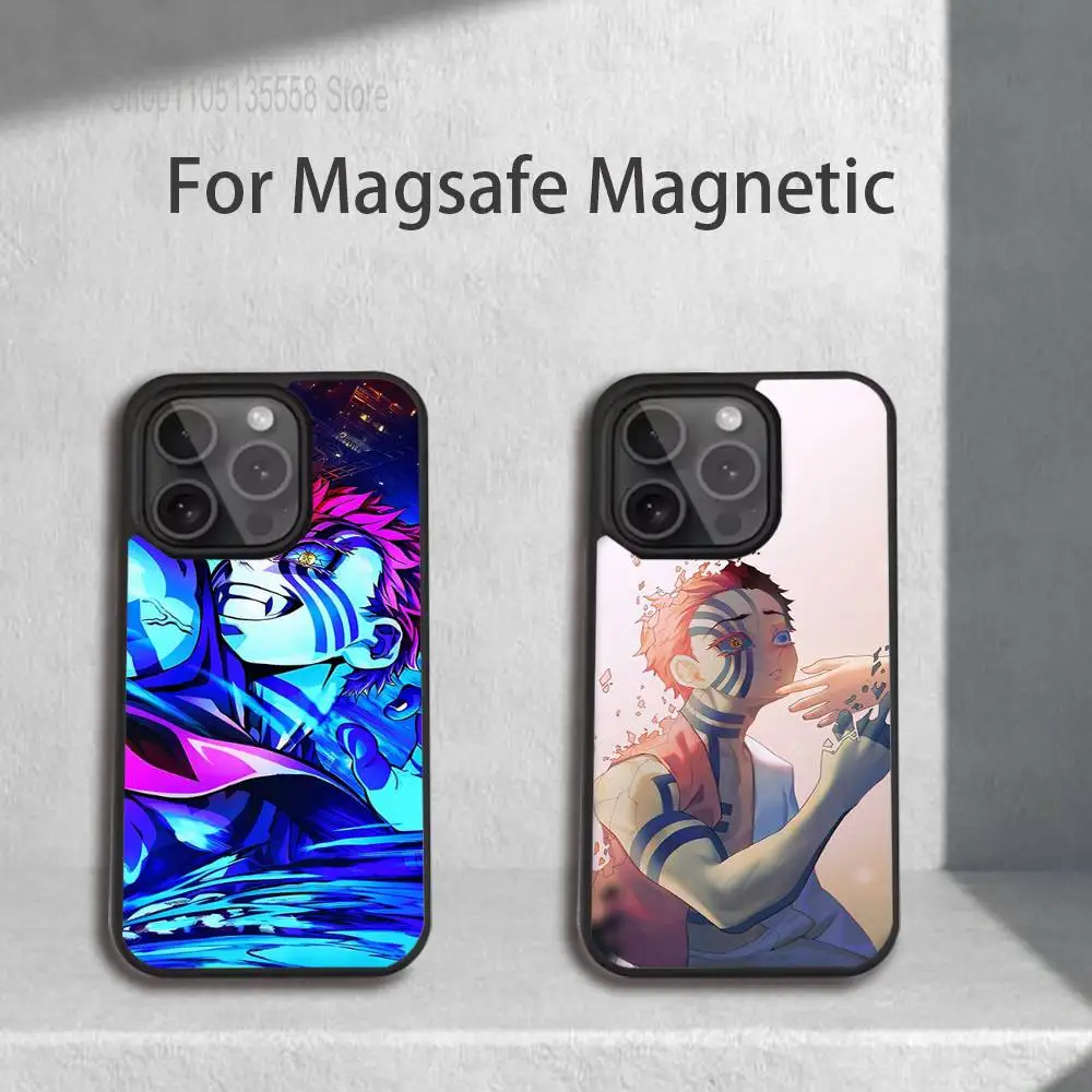 

A-Akaza Anime Phone Case For iPhone 17,16,15,14,13,12,11,Pro,Max,Plus,Mini,SE4,E Magnetic Magsafe Wireless Charging