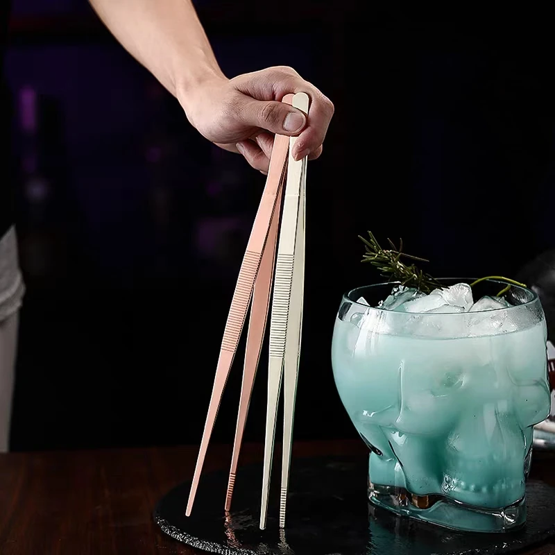 

Stainless Steel Kitchen & Bar Tweezer Food Tongs Kitchen Cooking Medical Tweezer Copper/Gold/Black Plated Cocktail Set