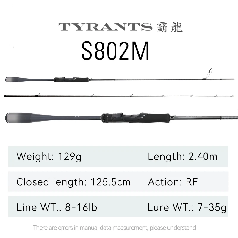 TSURINOYA Inshore Spinhengel TYRANTS 762M 802M 862M 902M 962M 2-delige carbon hengel met hoge sterkte voor zeebaars en barracuda