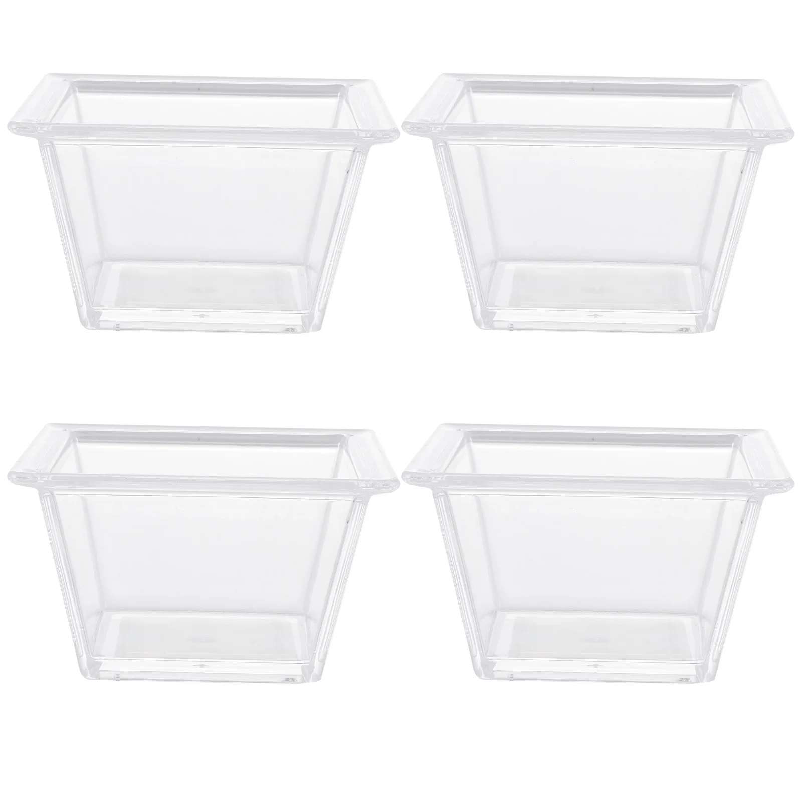 

4Pcs Snack Plate Creative Tray Food Storage Small Clear Household Dry Fruit Dish Practical Restaurants Hotels Parties