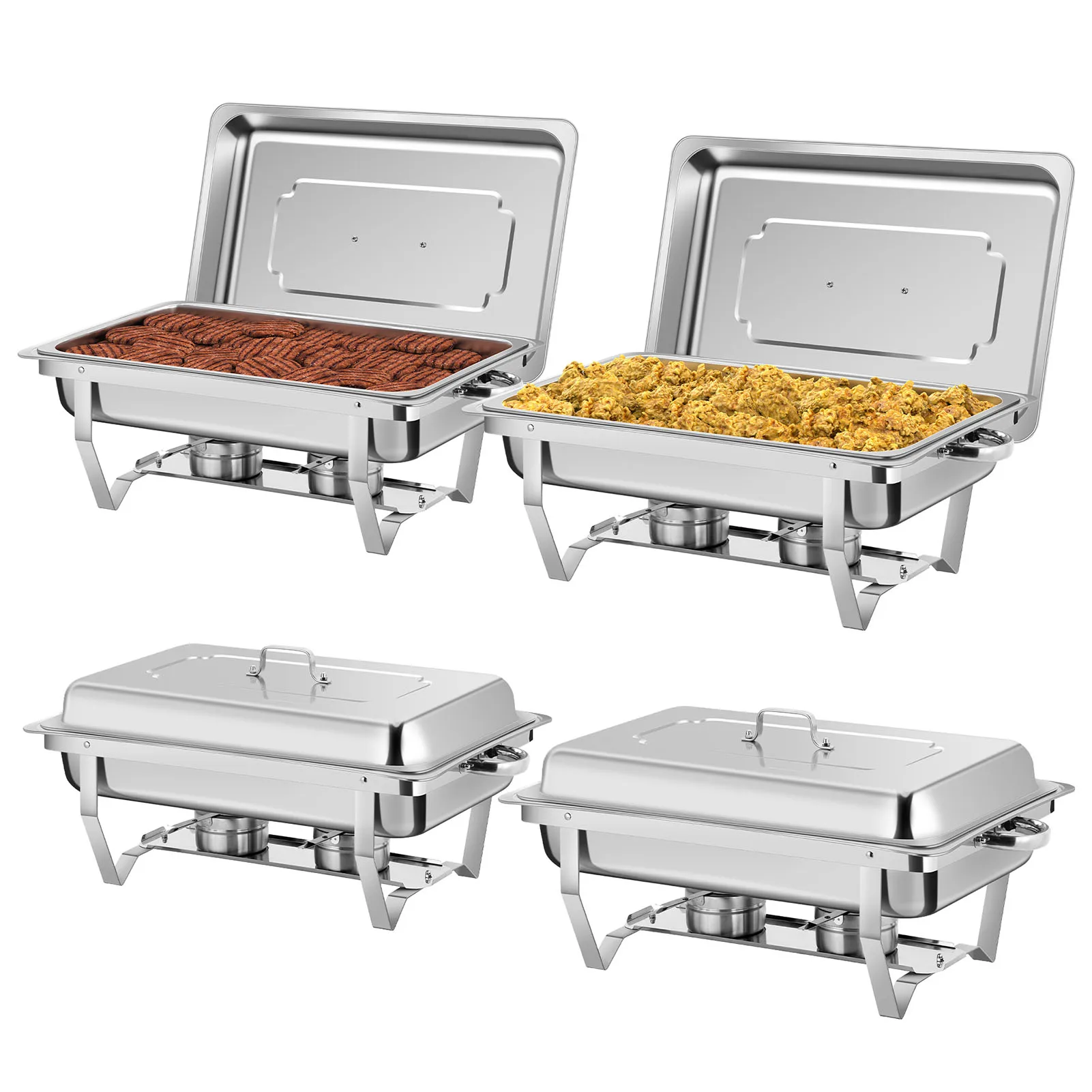 Verdicktes Buffet aus Edelstahl, zusammenklappbarer Buffetofen, Speisenwärmer, Speisetablett,