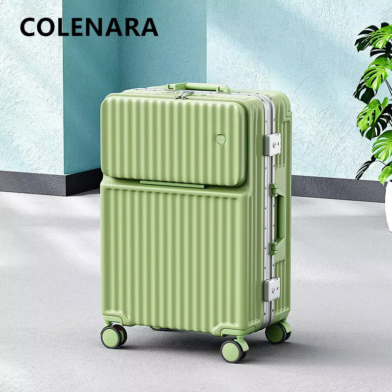 COLENARA USB Charging Luggage Front Opening Boarding Case USB Charging Trolley Case Multifunctional 20