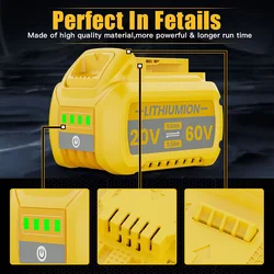 DCB609 For Dewalt 60V 9500mAh Battery Replacement Li-ion Battery DCB200 DCB606 DCB205 DCB206 DCB209 DCB182 Power Tool Battery