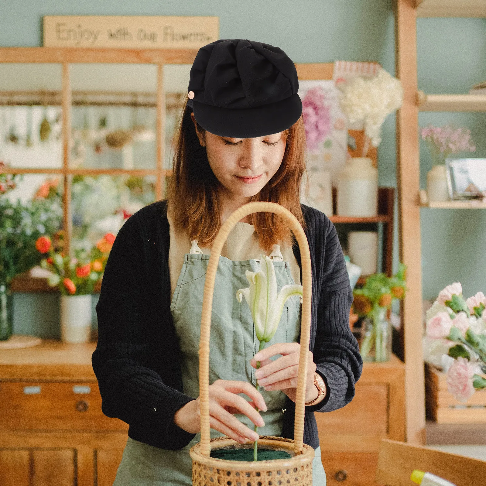 

Warm Female Octagonal Hat Foldable Brim Warm Soft Beret Lady Outdoor Fashion Octagonal Hat Spring Autumn