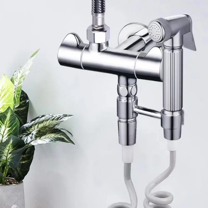 

Toilet Flush Spray Gun Faucet Partner Brass Multi-functional Bidet Kit One In Two Out/Three Out Valve Universal Caliber 1/2