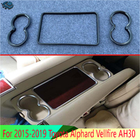 For 2016-2021 Toyota Alphard Vellfire AH30 Car Accessories ABS Chrome Middle Center Console Cup Drink Holder Cover Trim