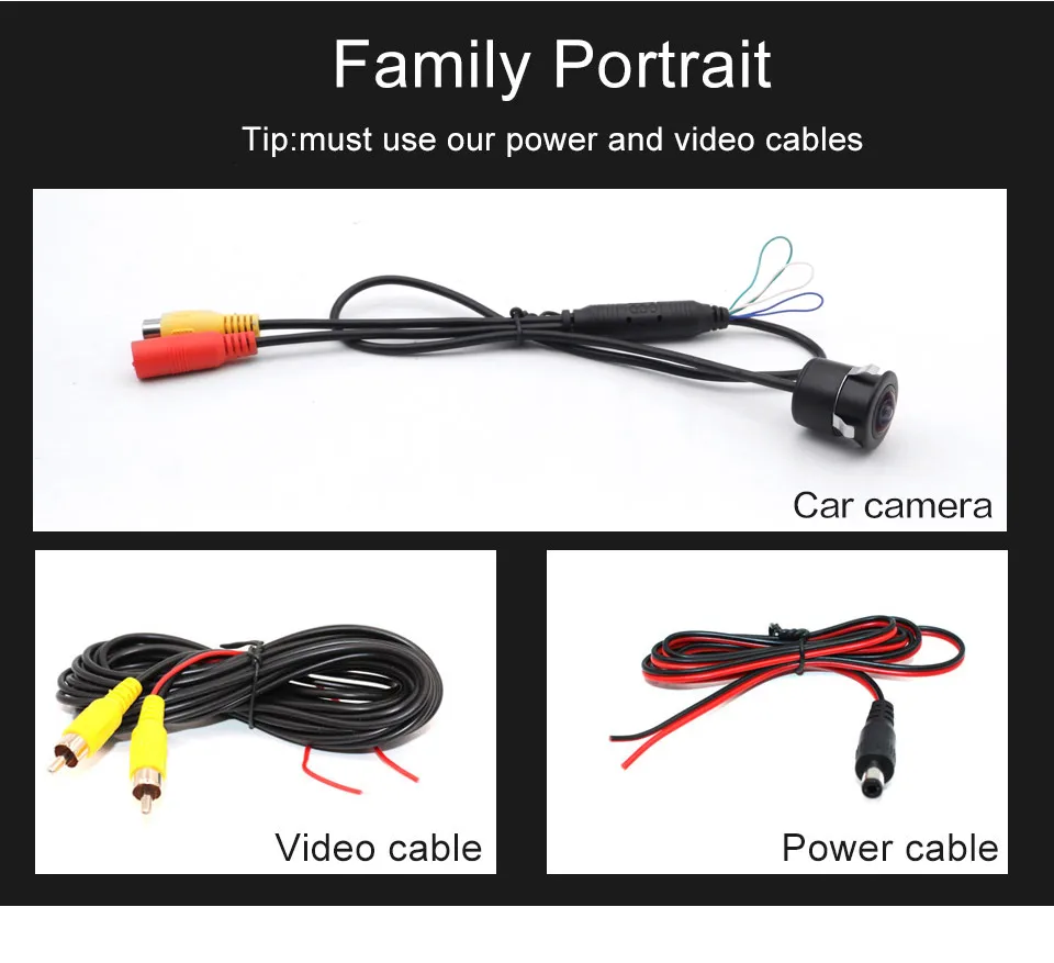 Smartour Auto-Vorder- und Rückansicht-Rückfahrkamera, Parkkamera, AHD 1080P, 180 Grad Weitwinkel, wasserdichte HD-Kamera – Detail 10