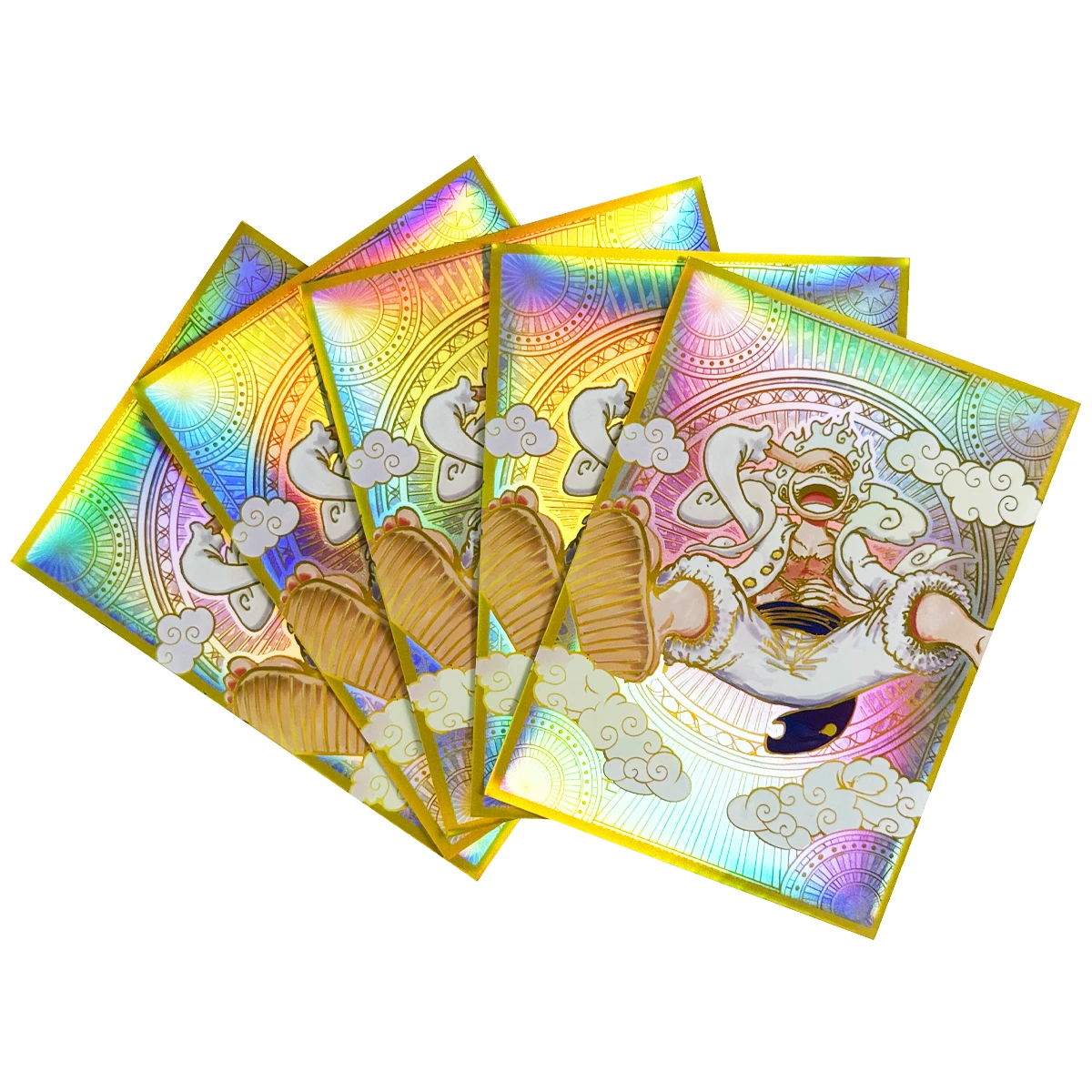 60PC ONE PIECE Holographic Card Sleeves Anime Luffy Playing Trading Card Foil Protector Shield Cover OPCG/PKM Toy 67x92mm