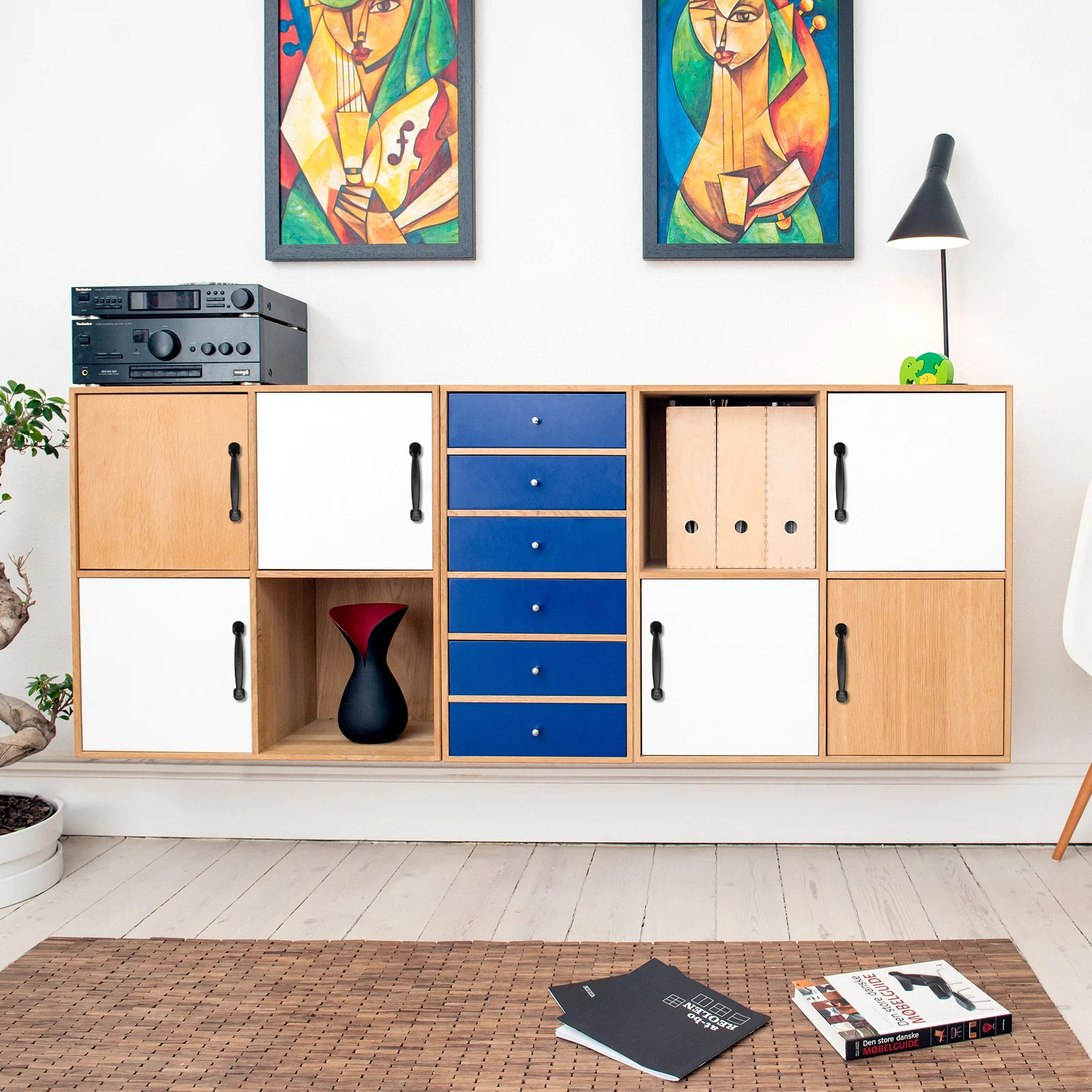 

6pcs Cupboard Pull Knob Matte Black Alloy Cabinet Handle Drawer Door Furniture Replacement Easy Install Durable Hardware Fitting