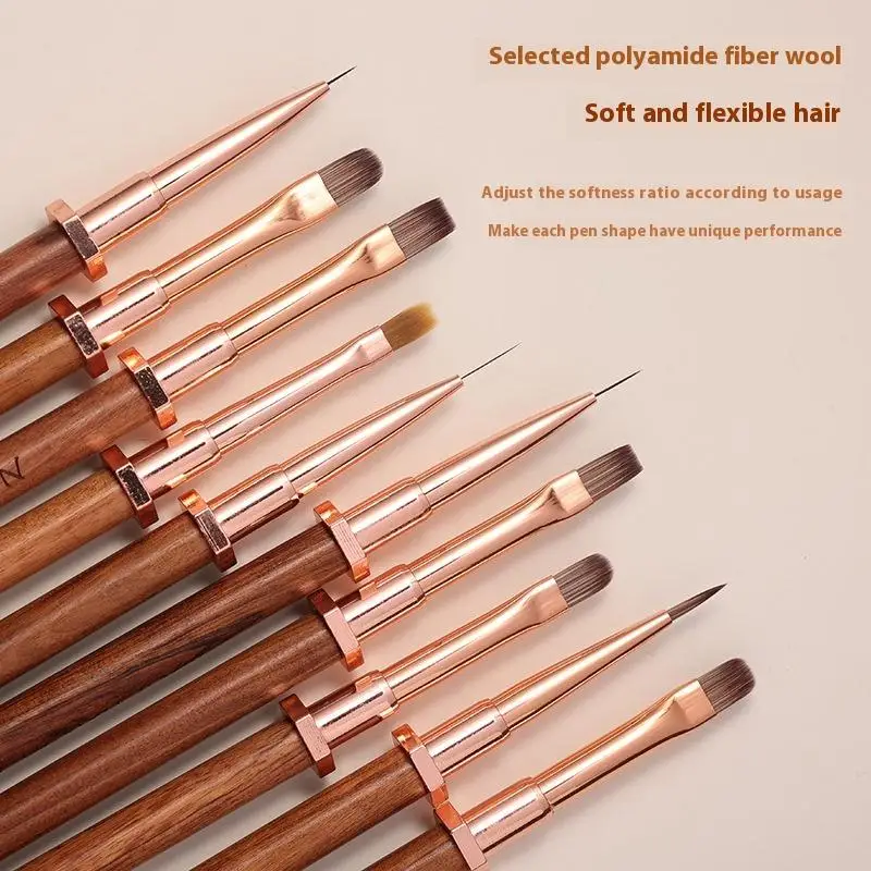 1 pz pennelli per nail art in legno di sandalo portapenne design pittura design per unghie penna dettaglio pennello strumento di disegno penna per manicure