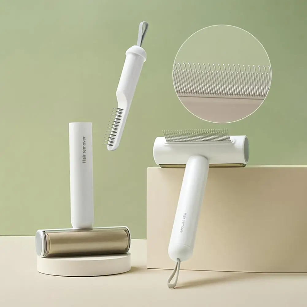 Handheld Pet Grooming Brush 3-in-1 Pet Grooming Brush Hair Remover Roller Detangling Comb for Dogs Cats Deshedding Dematting