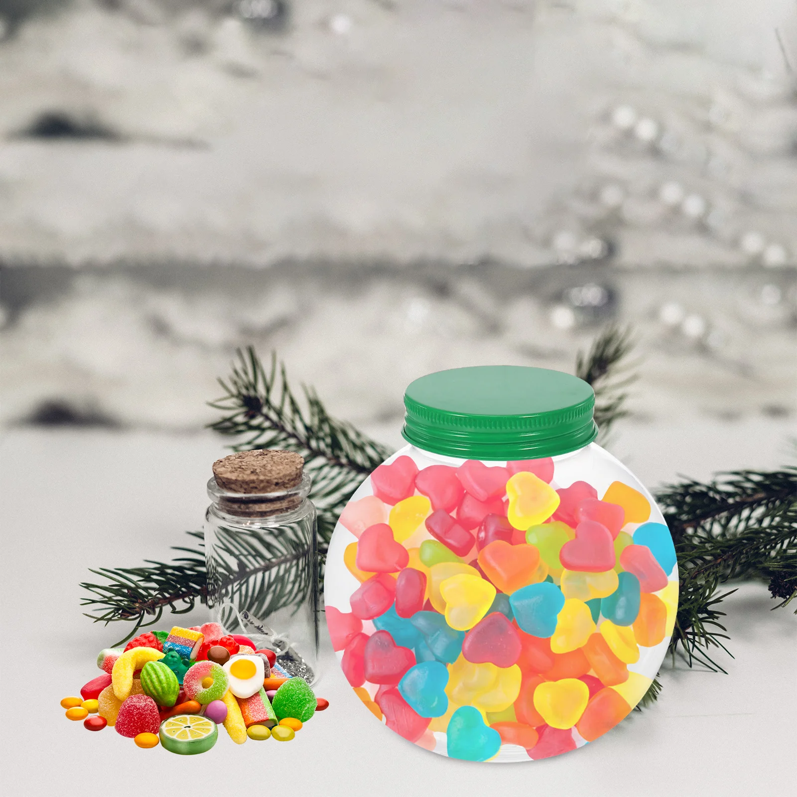 

5Pcs Christmas Candy Jars Ball Shaped Containers Perfect for Festivals Baby Showers Weddings and Other Celebrations