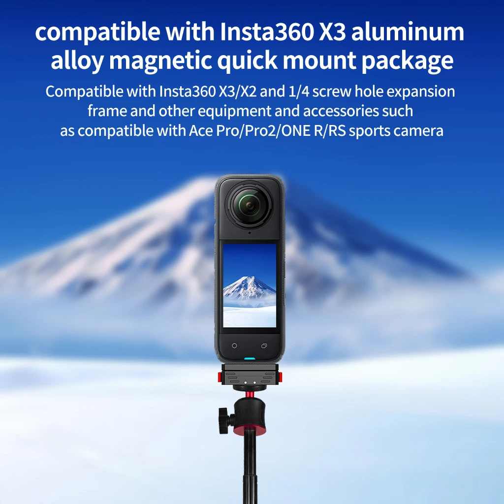 Magnetische Basis Schnellwechselhalterung Stativadapter 1/4 Schraubanschluss für Insta360 Ace Pro2 X6 X5 Osmo 360 Action-Kamera-Ständer – Detail 10