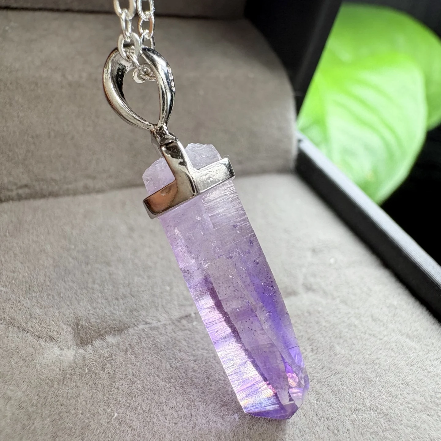 1 Pc Fengbaowu Natural Crystal Mexico Cruz Amethyst Pendant 20-33MM 925 Sterling Silver Reiki Healing Stone Jewelry Gift Women