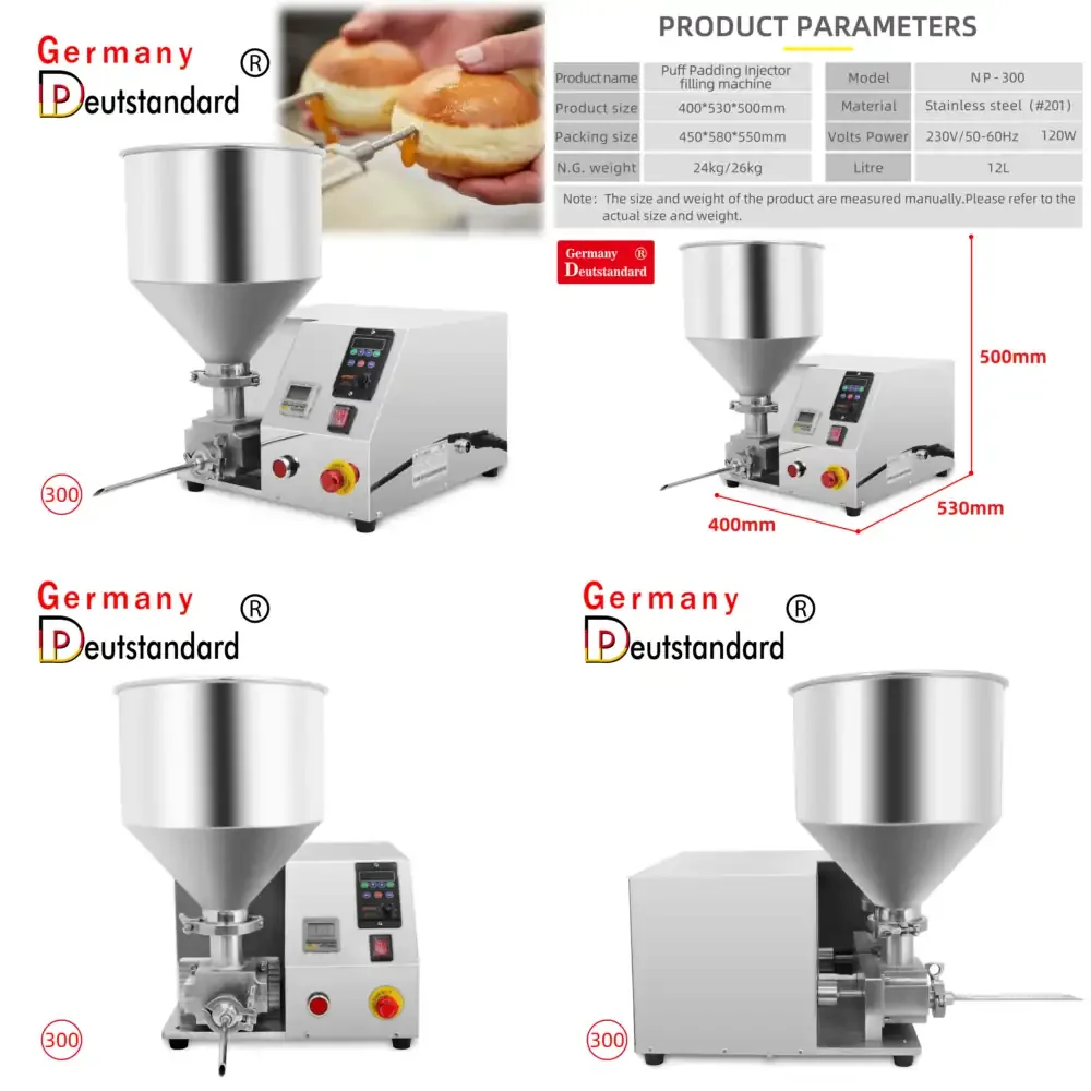 

12L Automatic Chocolate Jam and Puff Cream Filling Machine for Donuts and Churros NP-300