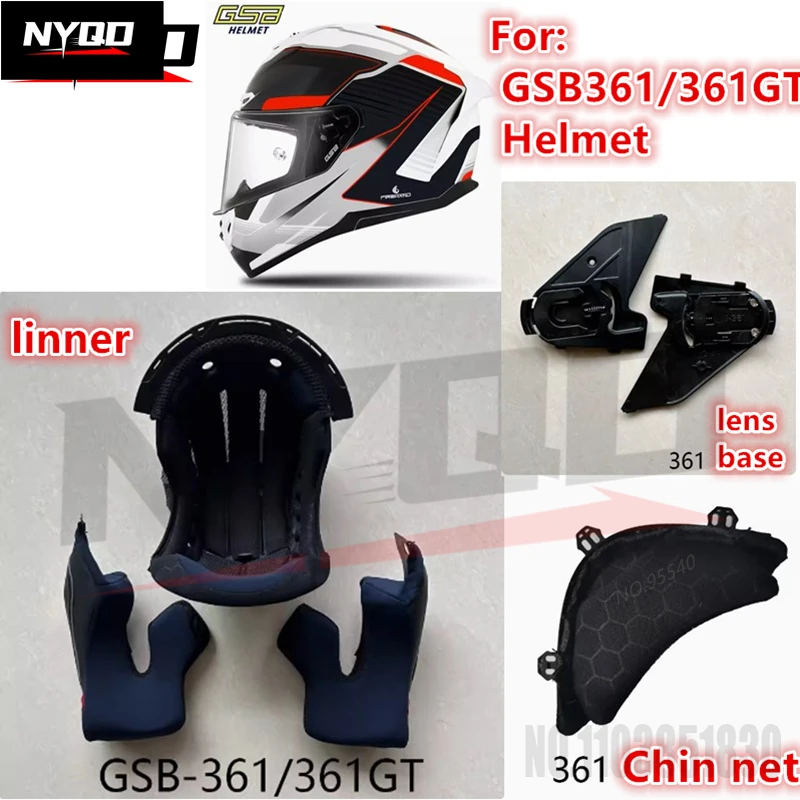 Helmet accessories GSB helmet liner detachable original G-361 361GT helmet liner/chin net/lens base