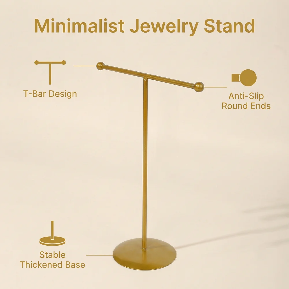 1 Pcs Bracelet Necklace T-Bar Rack Jewelry Iron Display Stand  Wristband Bangle Holder Chain Support Table Organizer Props