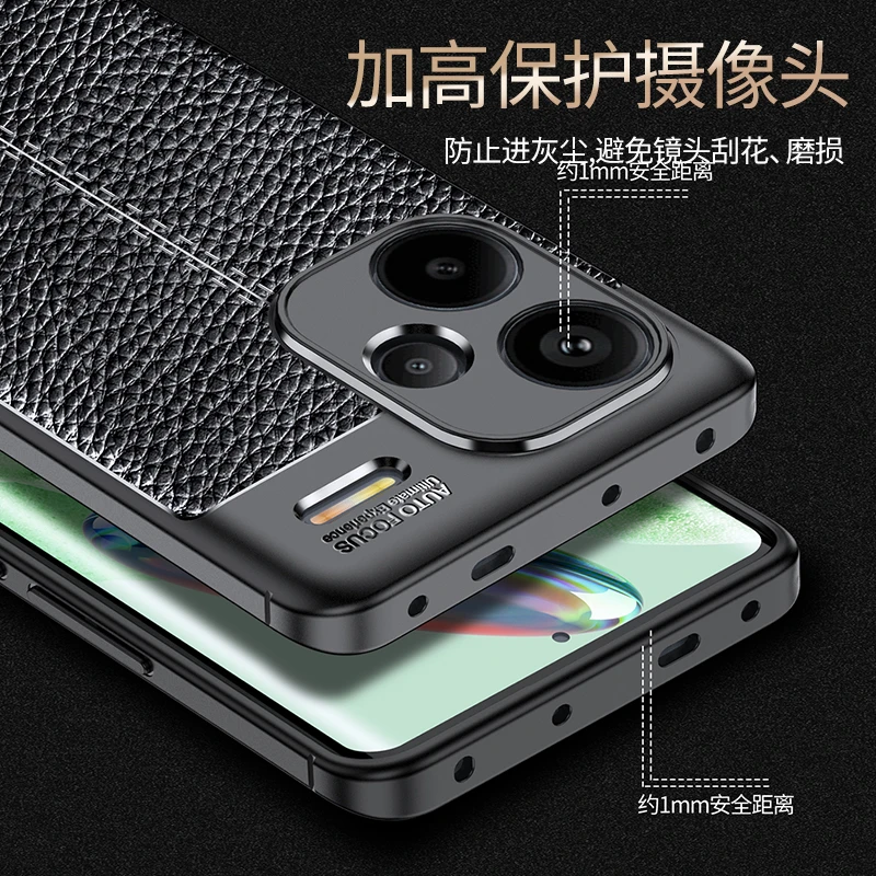 For Xiaomi Redmi Note 13 Pro Plus Case Redmi Note 13 Pro Plus Cover Capas New TPU Soft Leather Fundas Redmi Note 13 Pro Plus 5G image 2