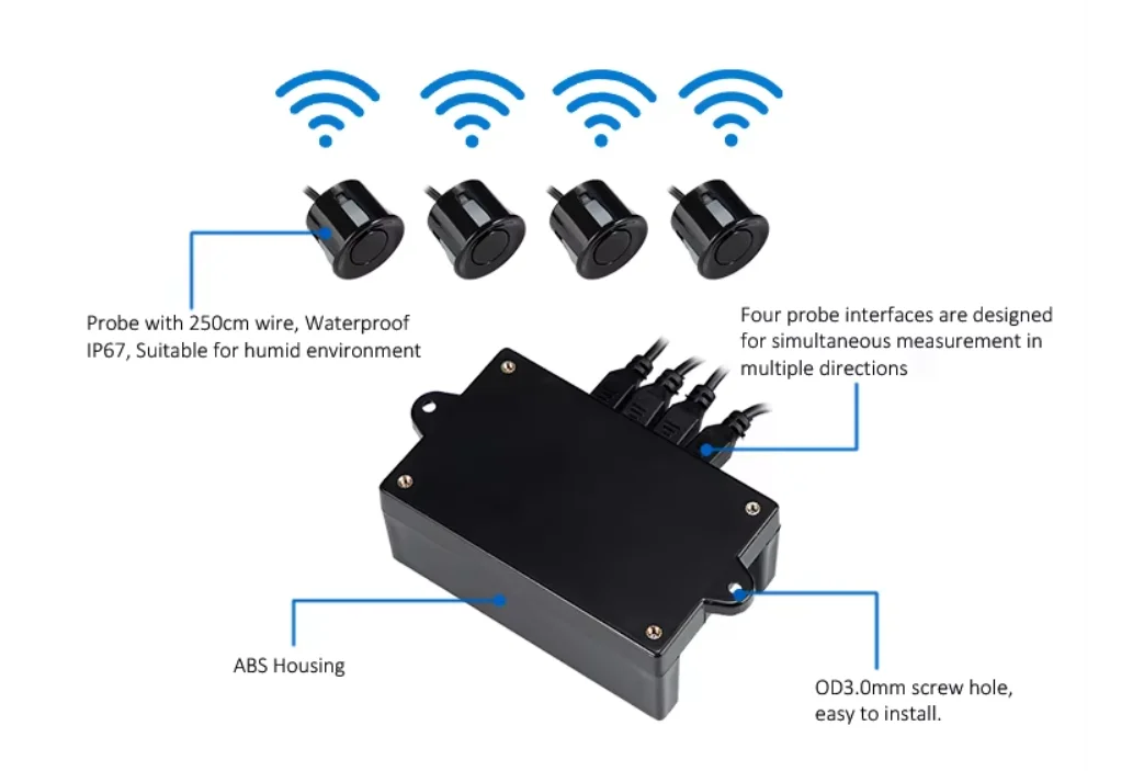 A05 AGV and Robot Supply ultrasonic Sensor UART RS485 Output 9-36V Power Strong Anti-interference ultrasonic range sensor