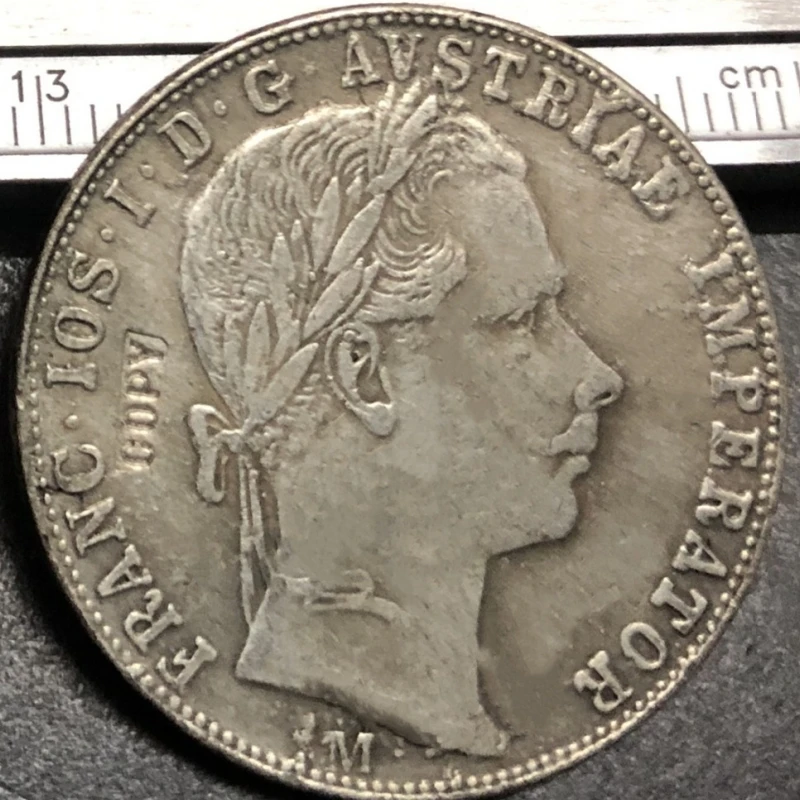 1859 Austria 1 Florin-Franz Joseph I Silver Plated Copy Coin - Image 2