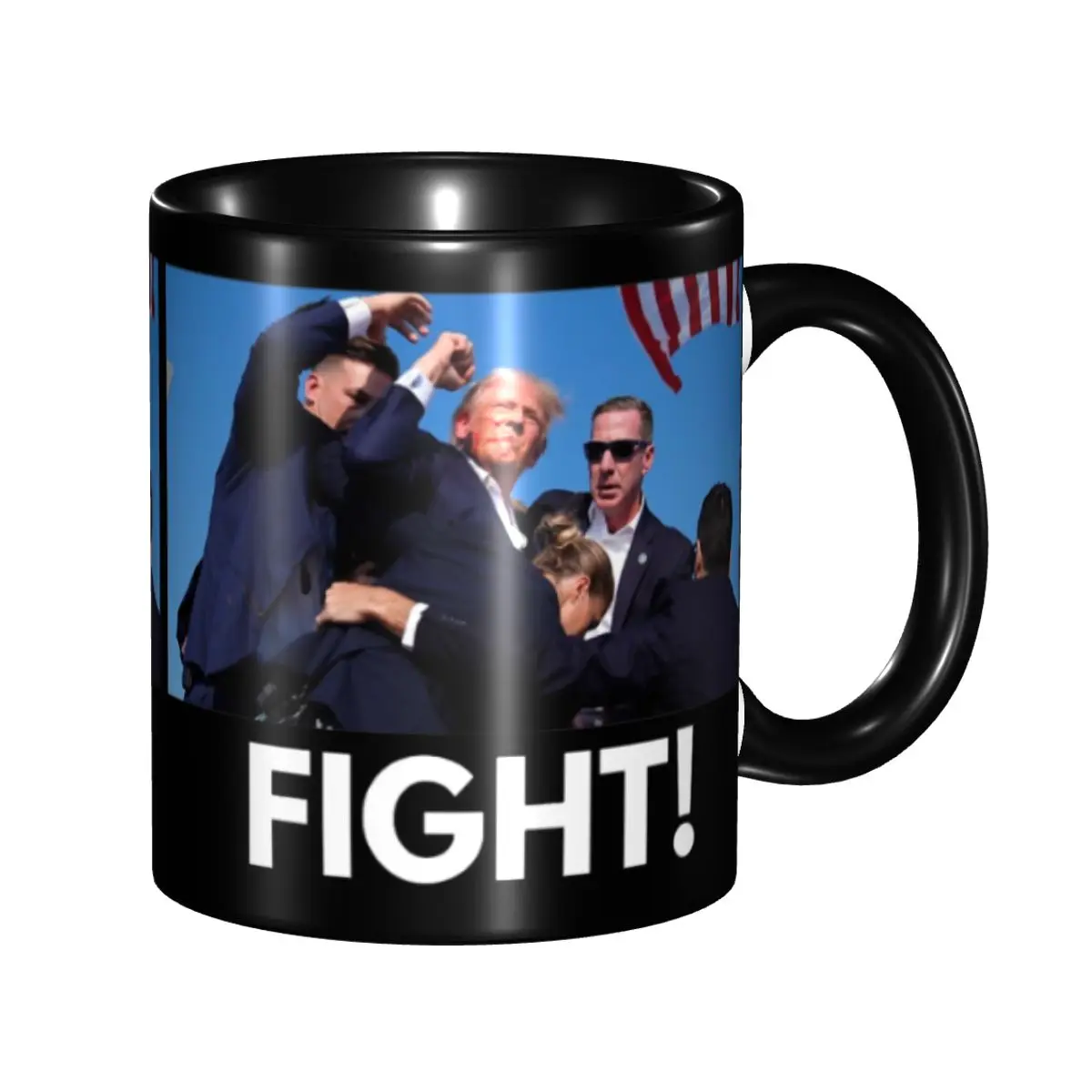 2024 President Donald Trump Fight Accessories Coffee Mug Funny Shooting Trump Shot Tea Cups Gifts