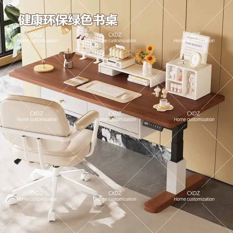 Modern Light Luxury Minimalist Electric Lift Desk Medieval Style Household Public Office Table 2026 New Adjustable Height