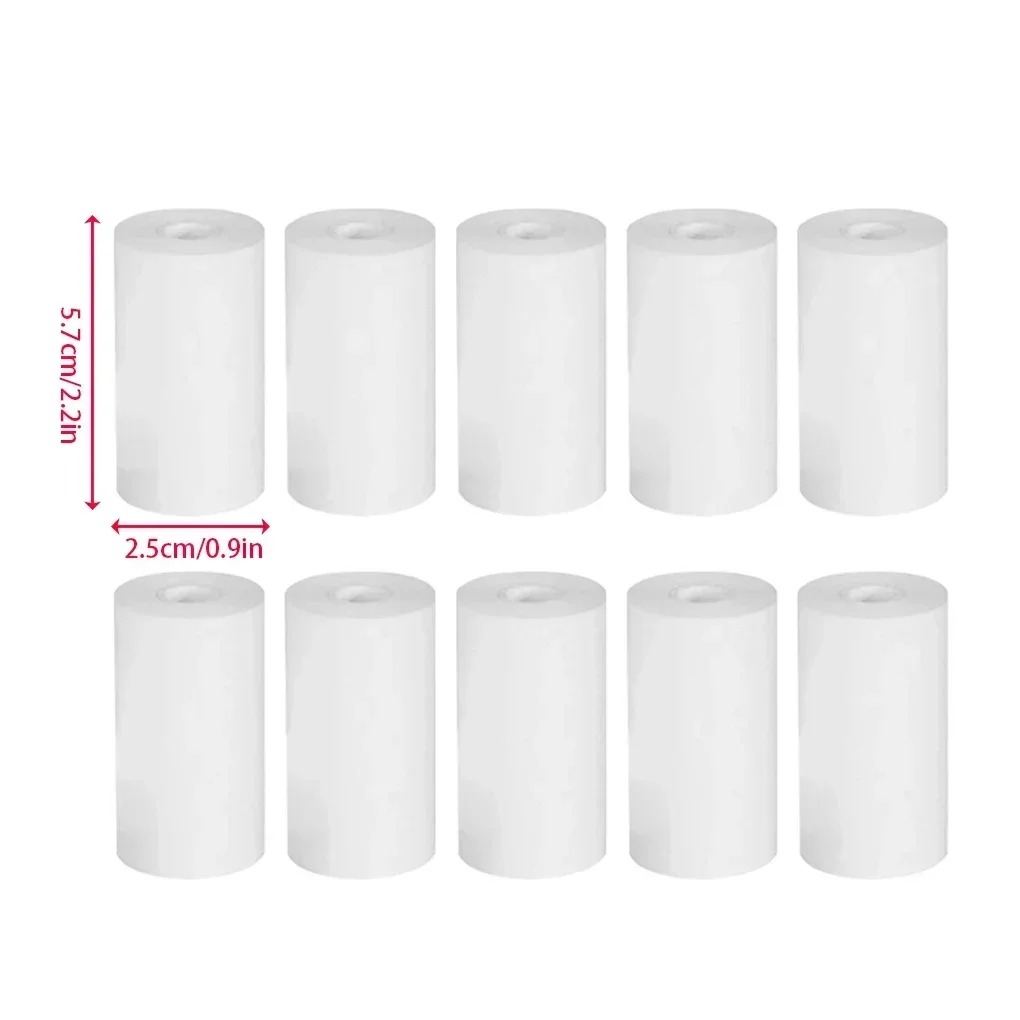 Mini Impressora Acessórios para Crianças, Papel Térmico, Polpa de Madeira, Impressão Instantânea, Impressão de Câmera Infantil, Papel Rolante, Branco, 10 Rolls