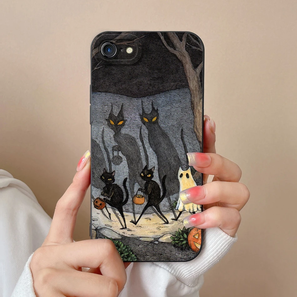 For iPhone 7 8 Plus Case Cute Animals Phone Cover For iPhone 6 SE X XR XS Max Camera Protection Soft Liquid Silicone Back Covers