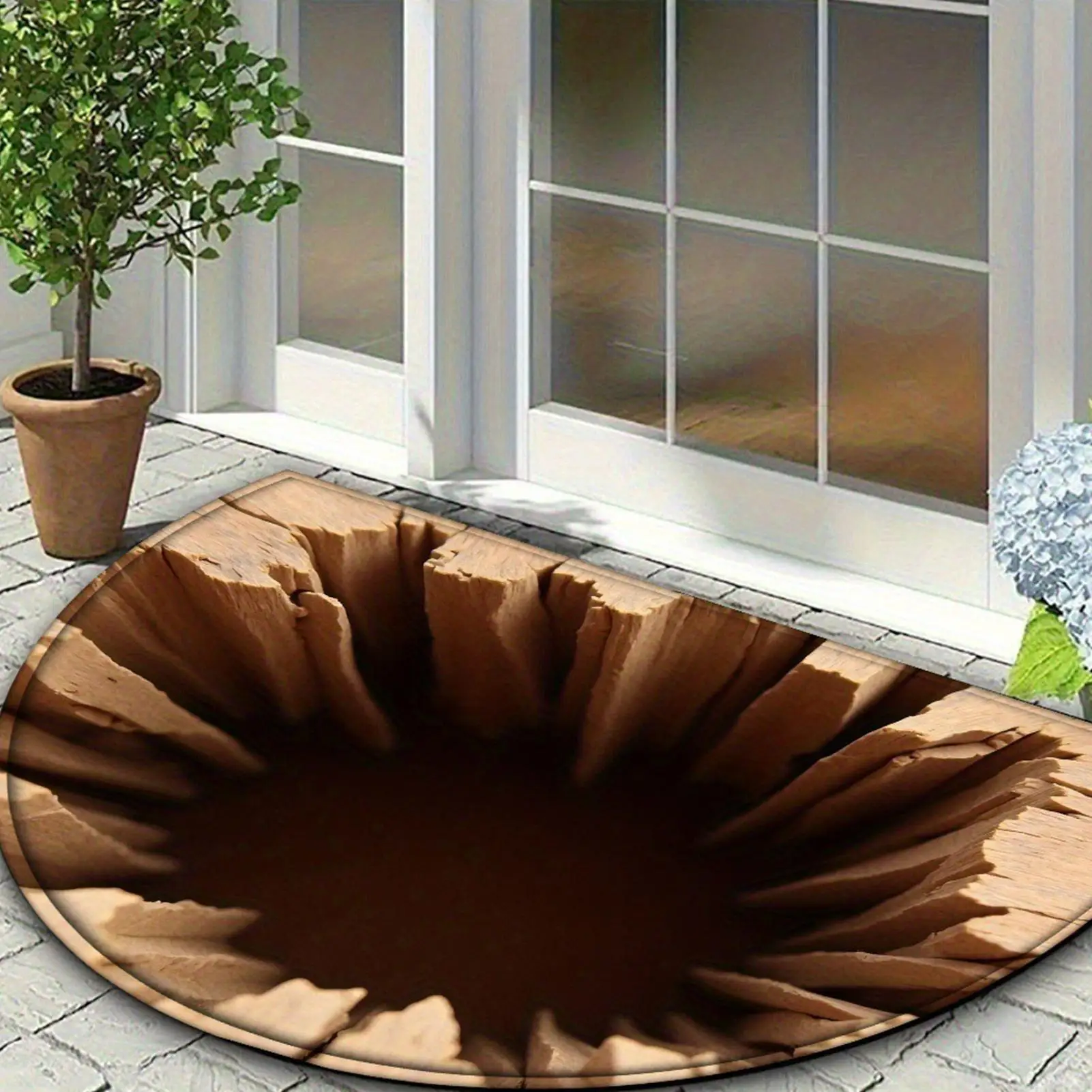 Optical Illusion Rug Vortex Design Doormat Non-Slip Washable Rug Kitchen Floor Mat Bathroom Absorbent Visual Trap Mat Floor Mat