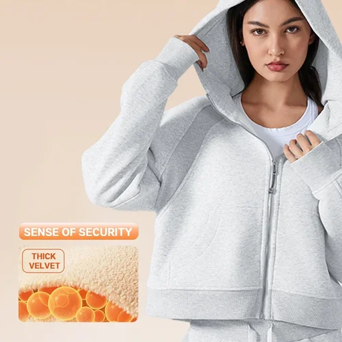 여성용 후드 집업 재킷, 루즈핏 요가 맨투맨, 따뜻한 캐주얼 스포츠 아우터, 피트니스 및 데일리 웨어, 겨울 플리스  Best5