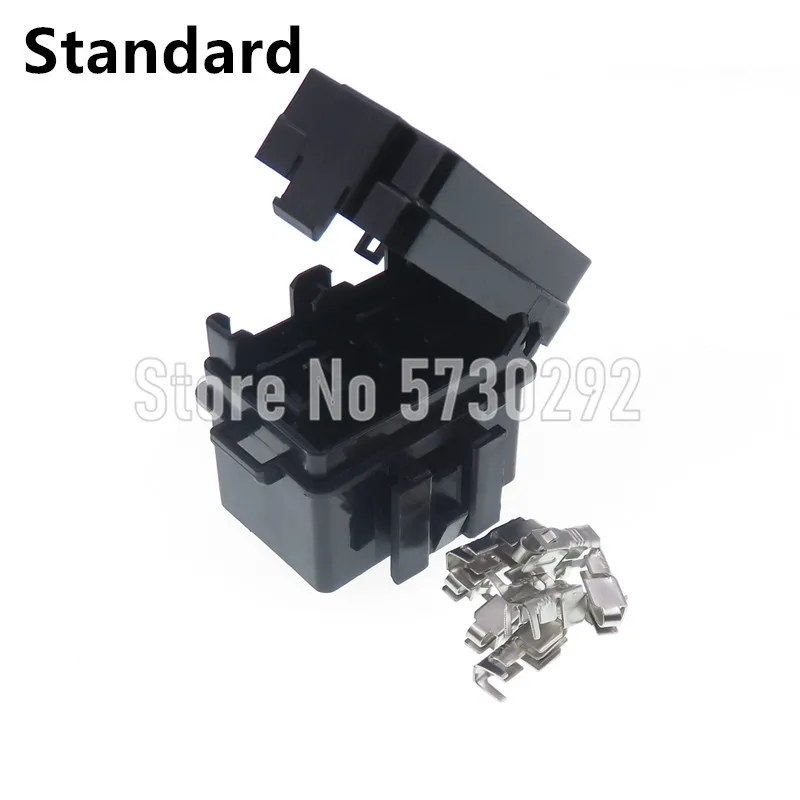 

4P Black Standard Car Circuit Controller Box Medium Relay Fuse Box Assembly Auto Insurance Fuse Holder