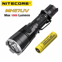 NITECORE MH27UV Tactical Far-reaching  XP-L HI V3 Red Blue 365nm Ultraviolet LEDs Plus USB Recharging 1000 Lumens UV Flashlight