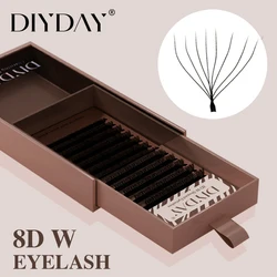 DIYDAY 7D 8D W extensión de pestañas en forma de ventiladores de volumen prefabricados en forma de W 3D 4D 5D 6D 7D 8D pestañas postizas para maquillaje