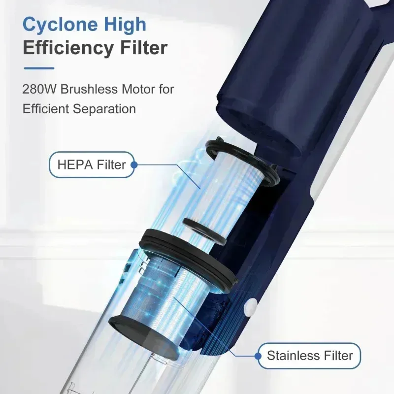 QZA4-whall cordless vacuum cleaner, 25kpa suction 280W brushles motor 4 in 1stick vacuum cleaner, handheld vacuum up to 55min,