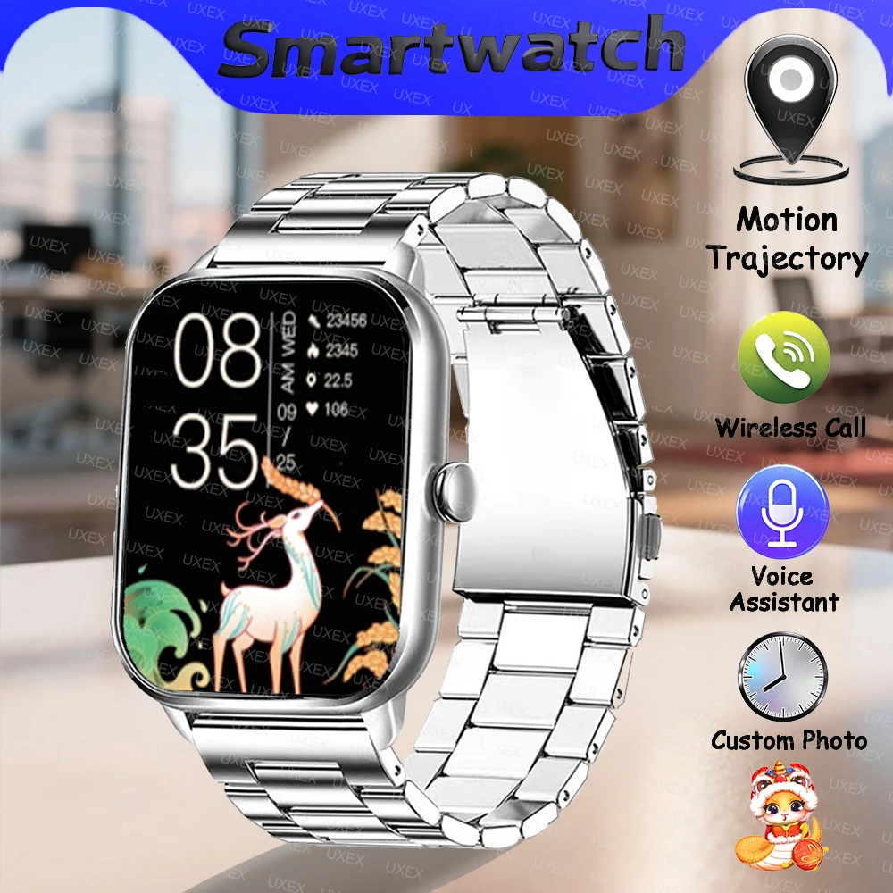 

Профессиональные деловые умные часы для мужчин, 2,01 с полным сенсорным экраном, Bluetooth-вызовом, отслеживанием здоровья, цифровые умные часы с фото на заказ, новинка 2026 года