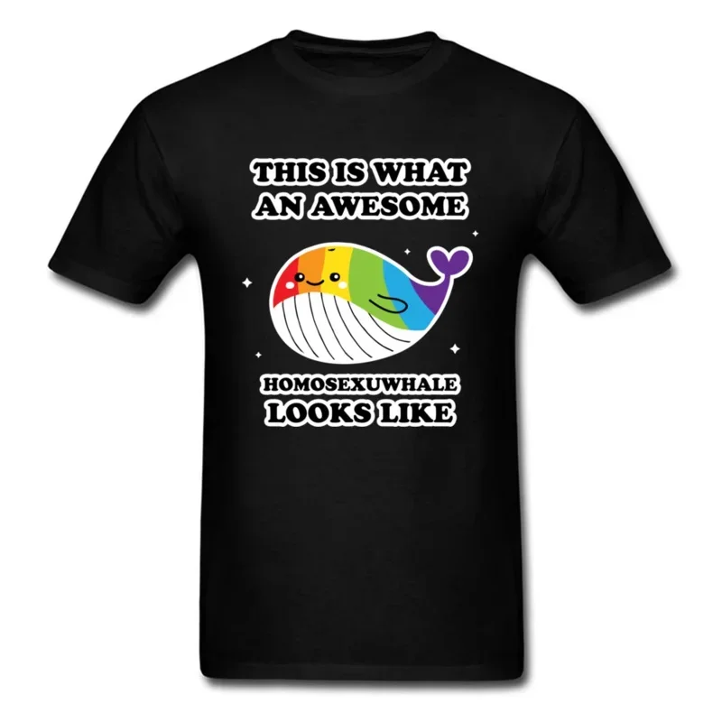 

Lesbian Gay Pride T shirt men woman T-shirt awesome homosexual whale tshirt summer clothing funny cartoon tops tees