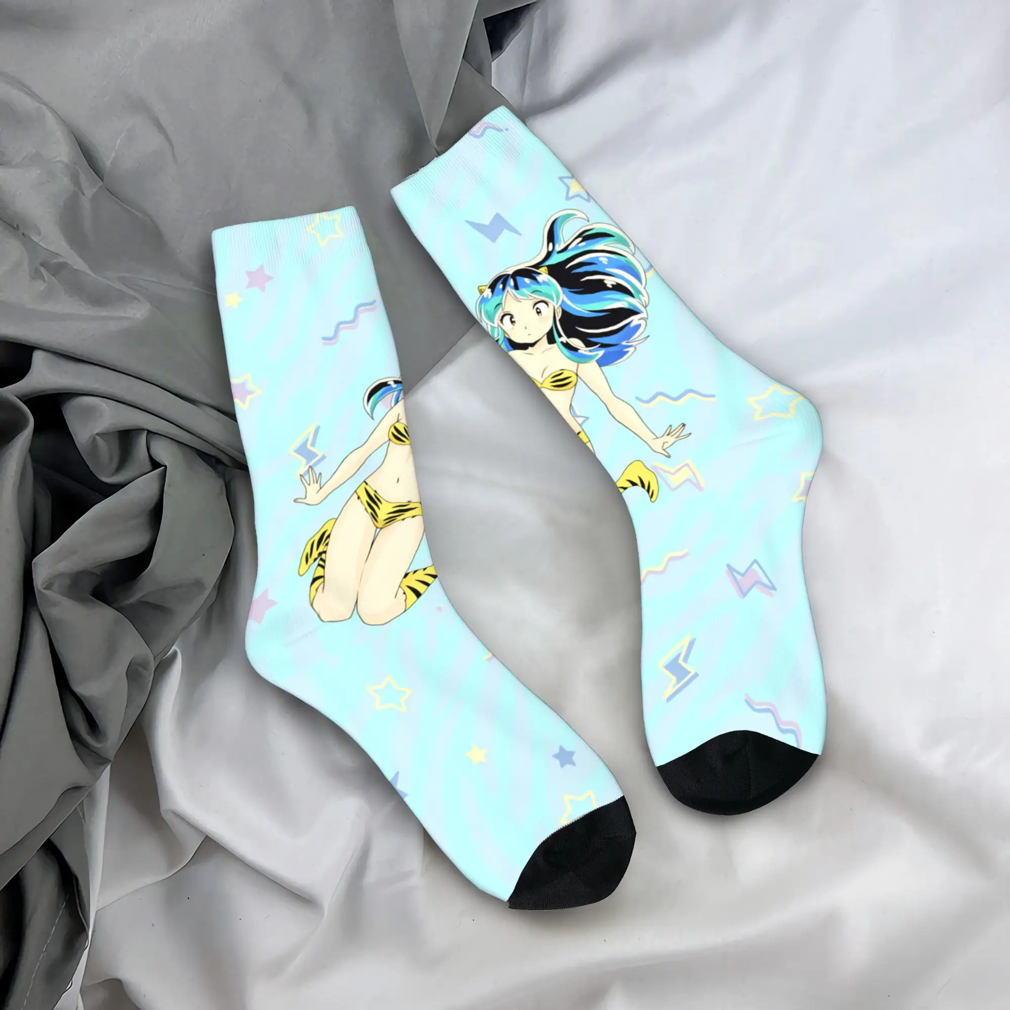 

Носки Urusei Yatsura Moon, антибактериальные, для женщин и мужчин, высококачественные, для скейтбординга, весенние, повседневные, на заказ