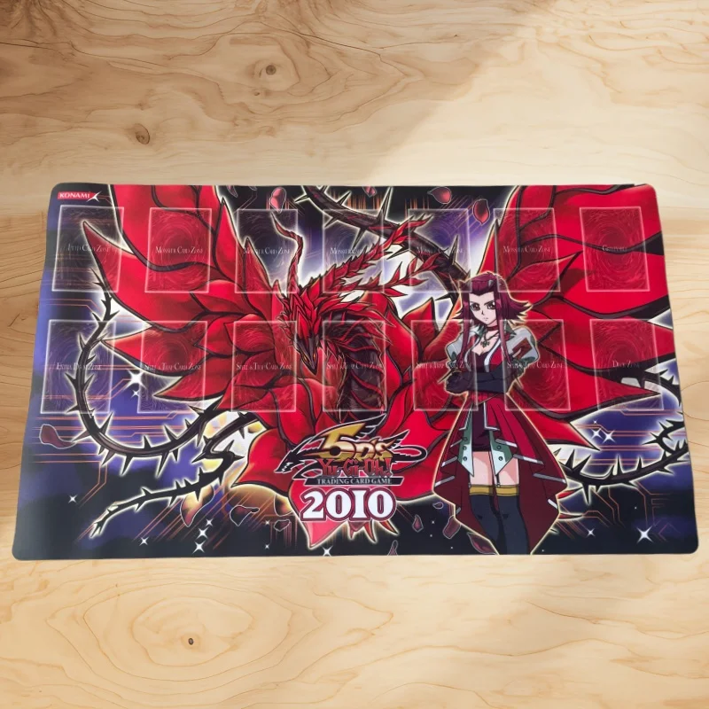 

600x350mm YGO Black Rose Dragon/Assault Mode Trading Card Playmat Yu-Gi-Oh! Izayoi Aki Single Rubber Board Game Card Mat Toys