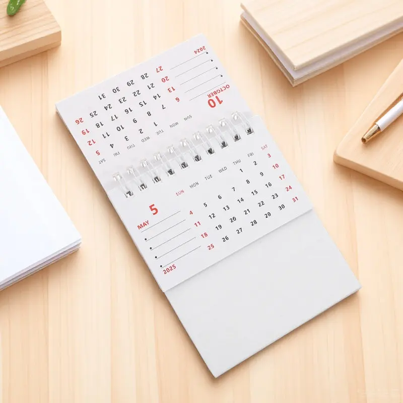

Mini Standing Desk Calendar Cartoon Design Foldable Desktop Calendar Note Daily Use Monthly Office Supplies Home Office Decor