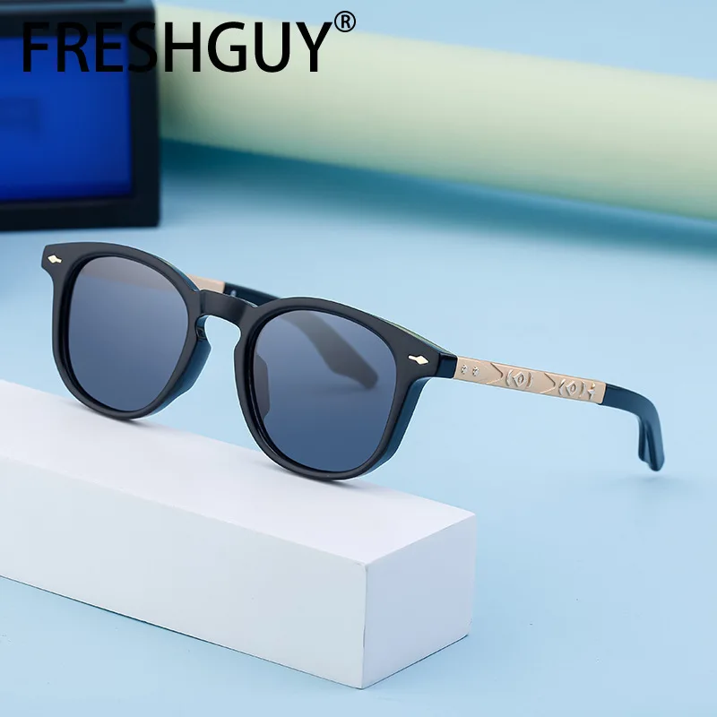 FRESHGUY Fashion Sunglasses Oval Full Frame Artistic Carving Travel Essential Glasses 2024 New Gafas De Sol