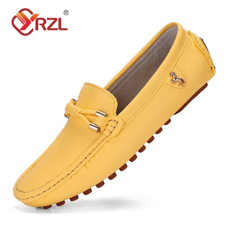 YRZL Loafers for Men 2024 New Handmade Moccasins Men Flats Casual Leather Shoes Luxury Comfy Mens Loafers Size 48 Shoes for Men