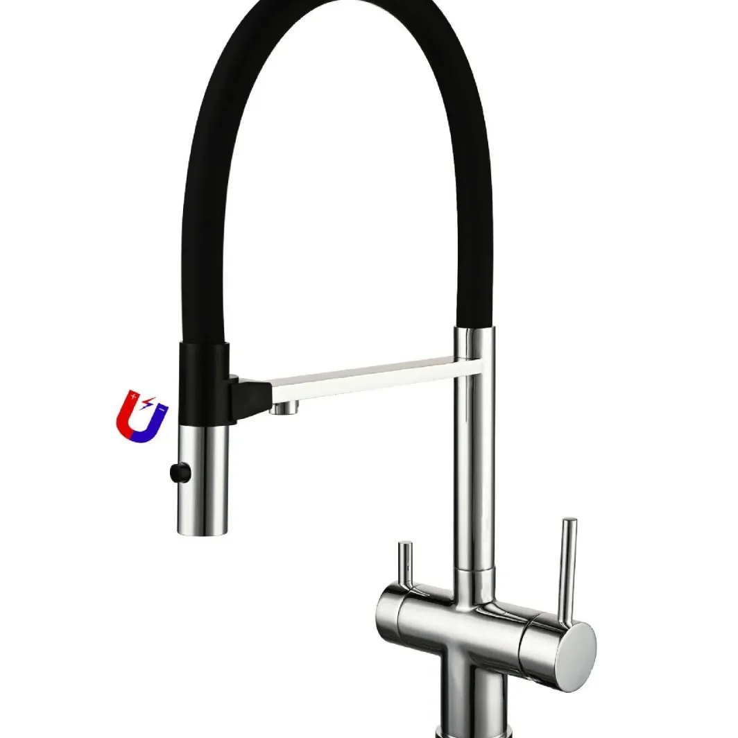 صنبور مياه منقى 3 في 1 للمطبخ، حوض خضروات، صنبور حوض نحاسي كامل #4