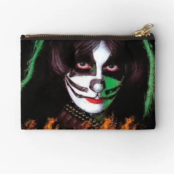 Kiss The Catman Old Painting Stylized  Zipper Pouches Storage Bag Wallet Underwear Pure Cosmetic Small Men Panties Money Coin