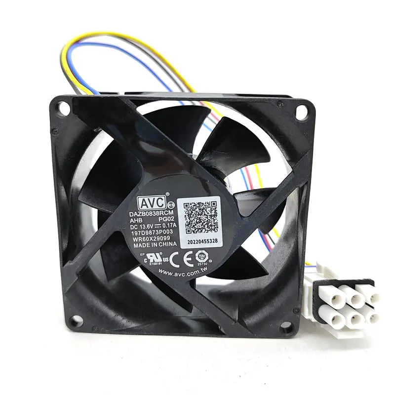 V80E14MS2A3-57A611 DAZB0838RCM T80E14MS1A7 13.6V 80x80x38MM Waterproof Cooling Fan