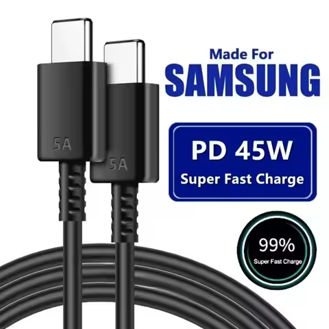 45W Dual Type C Super Fast Charge Cable 5A PD Quick Charge Data Cable 2m For Samsung S22 S23 S24 Plus Note 20 Ultra A53 A54 A55