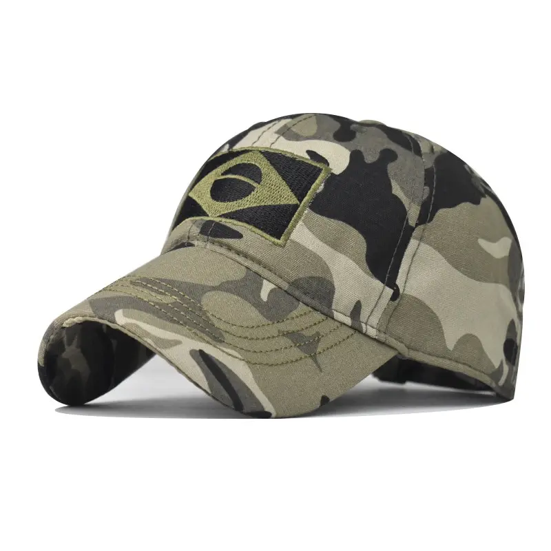 Camouflage Male Baseball Cap Men Embroidered Brazil Flag Caps Outdoor Sports Tactical Dad Hat Casual Hunting Hats