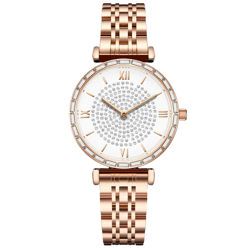 READ Women Analog Quartz Wrist Watch | Rose‑Gold Stainless Steel Bracelet Band | Daily Water Resistant Ladies Dress Watch
