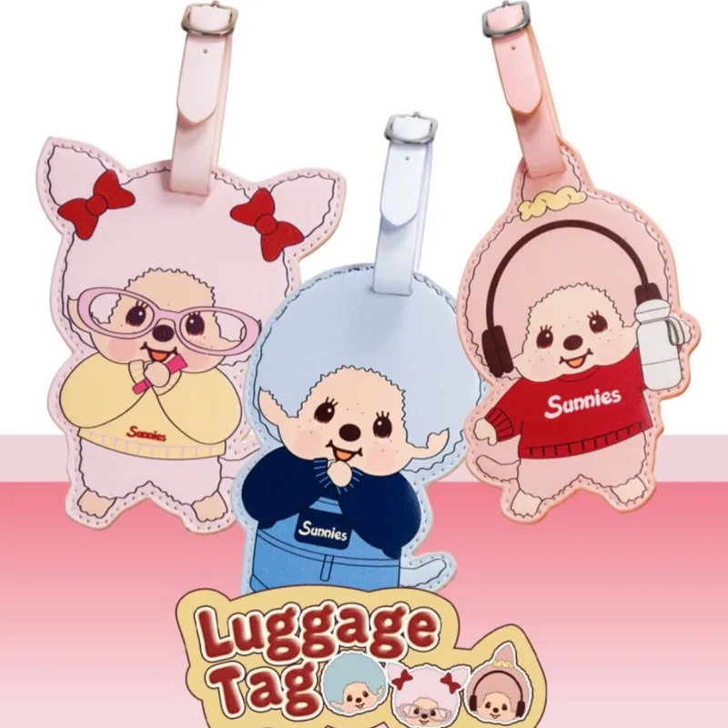 Japanese cartoon Mengqiqi cute travel suitcase hanging cartoon airport transport tag luggage tag anti loss recognition small pen