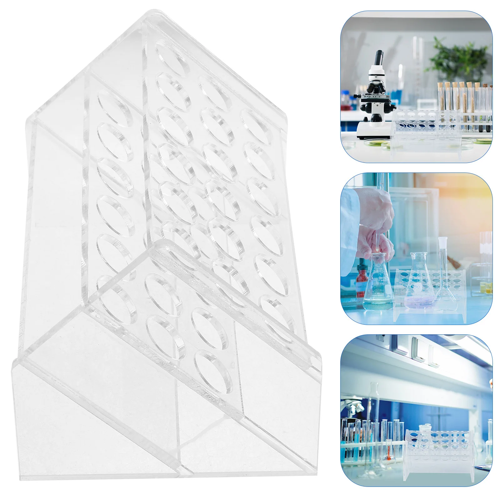 

Tube Rack Durable Angled Holder Multipurpose Stand for 10ml 15ml Test Tube Organizer and Storage Organizer